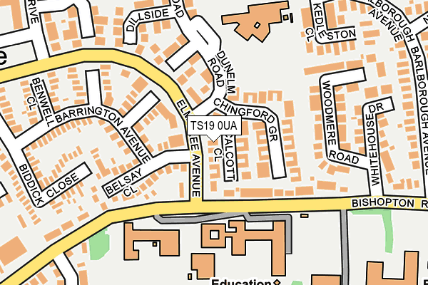 TS19 0UA map - OS OpenMap – Local (Ordnance Survey)