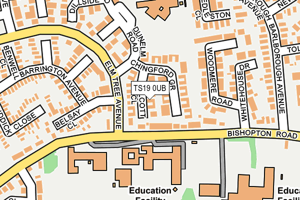 TS19 0UB map - OS OpenMap – Local (Ordnance Survey)