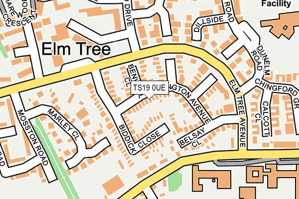 TS19 0UE map - OS OpenMap – Local (Ordnance Survey)