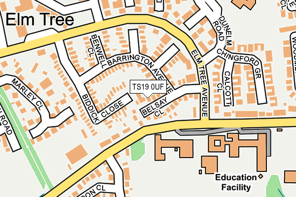 TS19 0UF map - OS OpenMap – Local (Ordnance Survey)