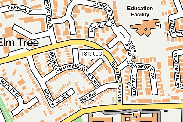 TS19 0UG map - OS OpenMap – Local (Ordnance Survey)