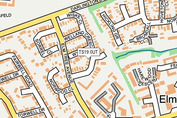 TS19 0UT map - OS OpenMap – Local (Ordnance Survey)