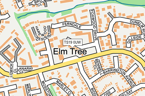 TS19 0UW map - OS OpenMap – Local (Ordnance Survey)