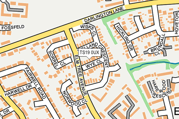 TS19 0UX map - OS OpenMap – Local (Ordnance Survey)