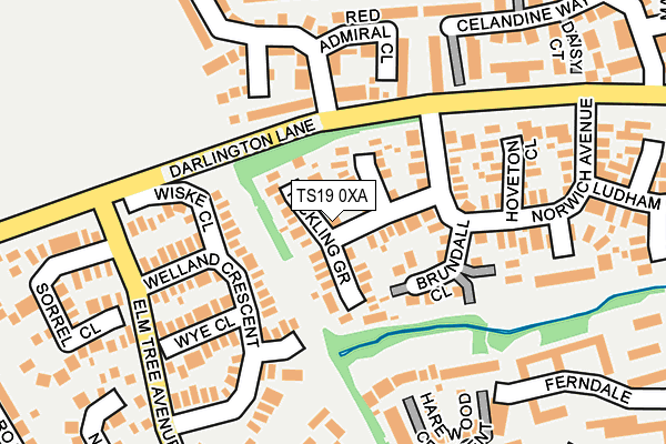 TS19 0XA map - OS OpenMap – Local (Ordnance Survey)