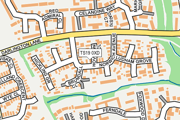 TS19 0XD map - OS OpenMap – Local (Ordnance Survey)