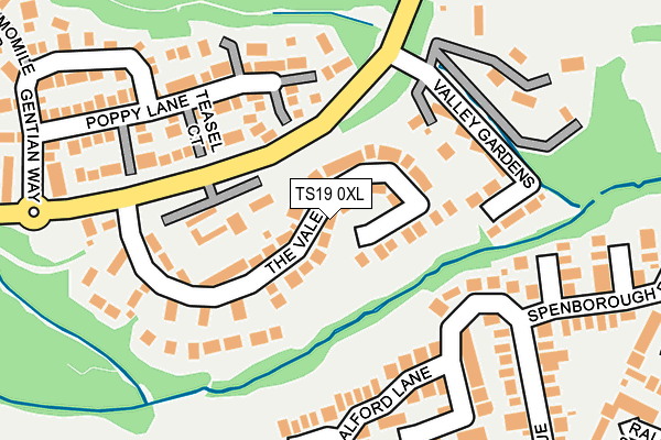 TS19 0XL map - OS OpenMap – Local (Ordnance Survey)