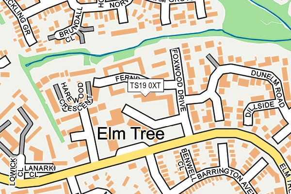 TS19 0XT map - OS OpenMap – Local (Ordnance Survey)