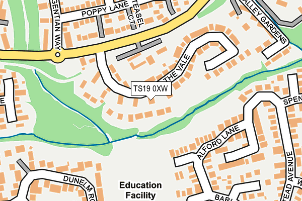 TS19 0XW map - OS OpenMap – Local (Ordnance Survey)