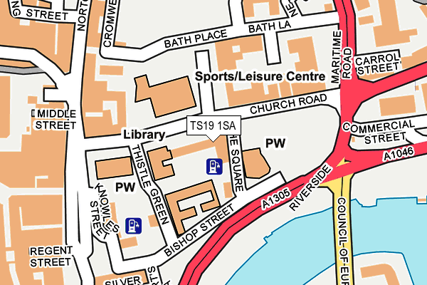 TS19 1SA map - OS OpenMap – Local (Ordnance Survey)