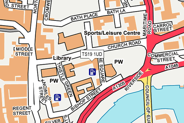 TS19 1UD map - OS OpenMap – Local (Ordnance Survey)