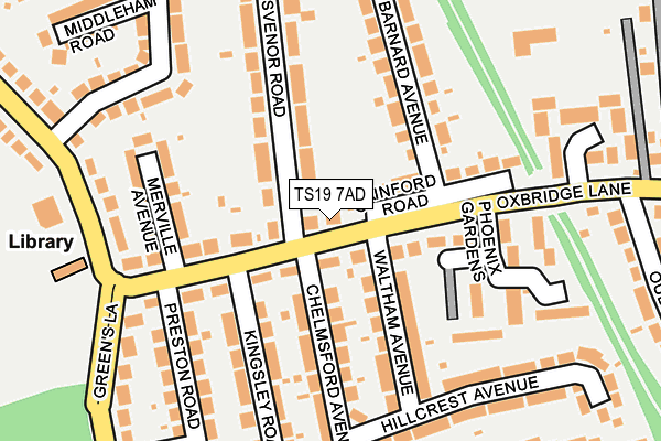 TS19 7AD map - OS OpenMap – Local (Ordnance Survey)