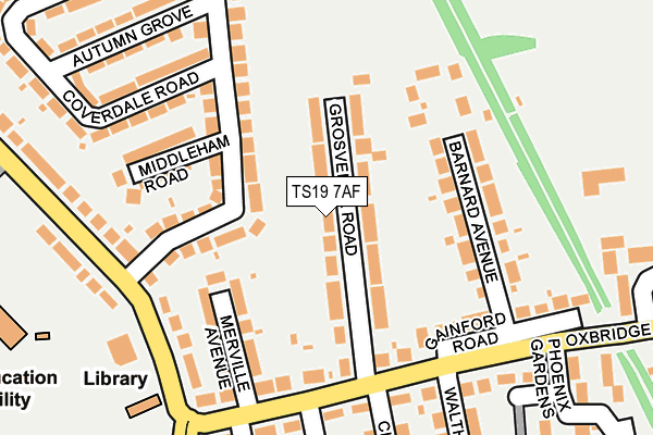 TS19 7AF map - OS OpenMap – Local (Ordnance Survey)