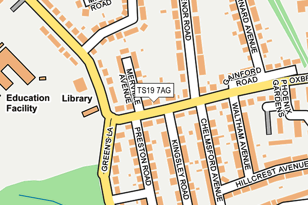 TS19 7AG map - OS OpenMap – Local (Ordnance Survey)