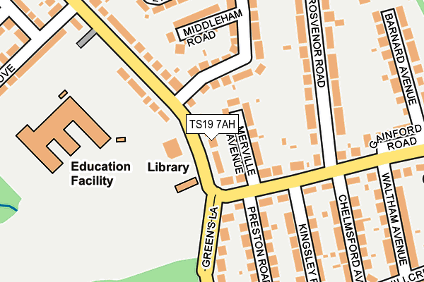 TS19 7AH map - OS OpenMap – Local (Ordnance Survey)