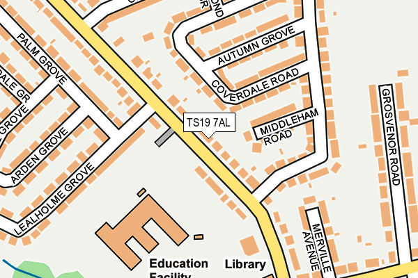 TS19 7AL map - OS OpenMap – Local (Ordnance Survey)