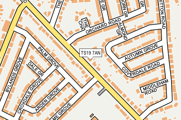 TS19 7AN map - OS OpenMap – Local (Ordnance Survey)