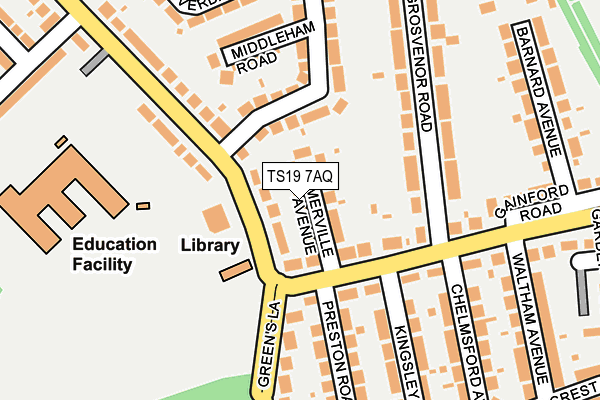 TS19 7AQ map - OS OpenMap – Local (Ordnance Survey)