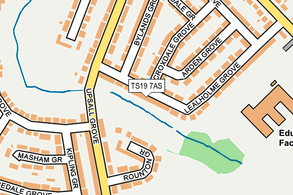 TS19 7AS map - OS OpenMap – Local (Ordnance Survey)
