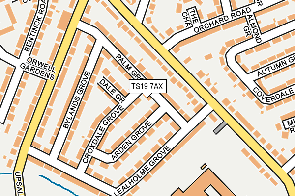 TS19 7AX map - OS OpenMap – Local (Ordnance Survey)