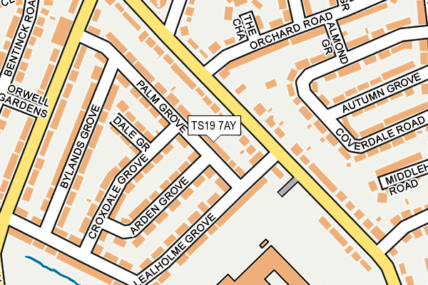 TS19 7AY map - OS OpenMap – Local (Ordnance Survey)