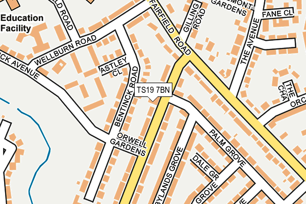 TS19 7BN map - OS OpenMap – Local (Ordnance Survey)