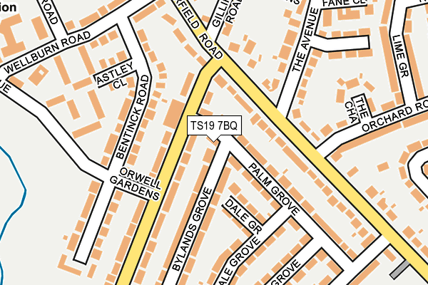 TS19 7BQ map - OS OpenMap – Local (Ordnance Survey)