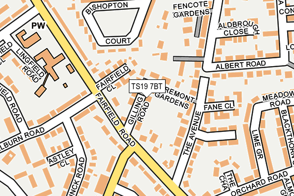 TS19 7BT map - OS OpenMap – Local (Ordnance Survey)