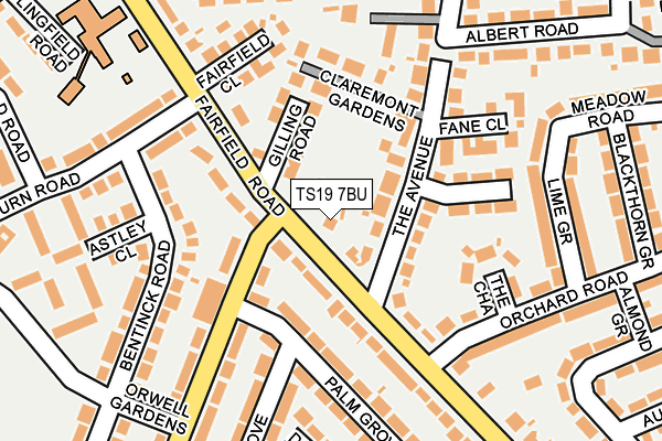 TS19 7BU map - OS OpenMap – Local (Ordnance Survey)