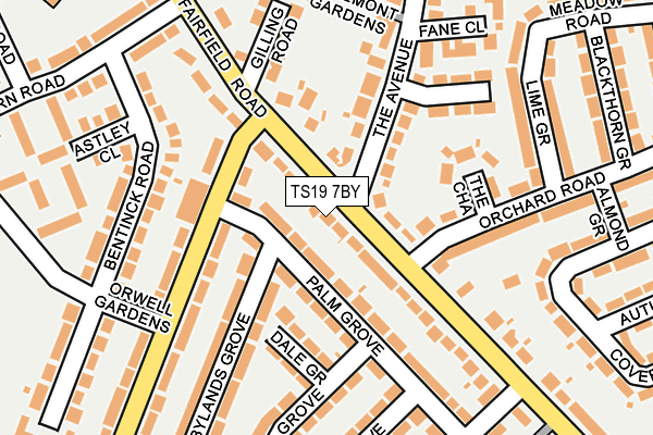 TS19 7BY map - OS OpenMap – Local (Ordnance Survey)