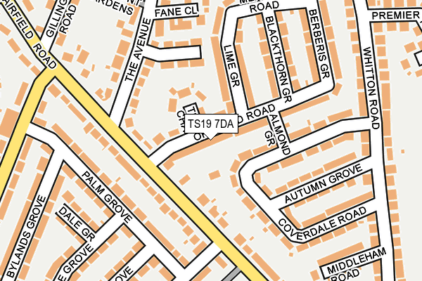 TS19 7DA map - OS OpenMap – Local (Ordnance Survey)