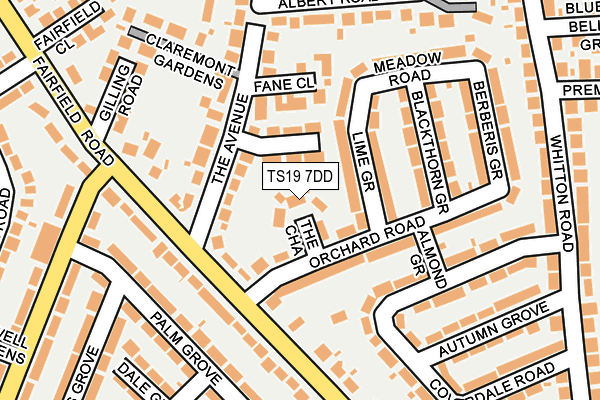 TS19 7DD map - OS OpenMap – Local (Ordnance Survey)