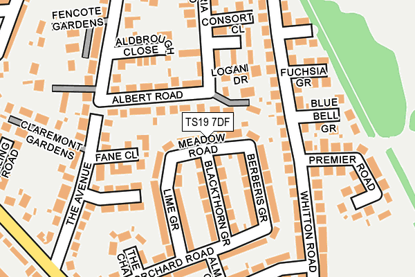 TS19 7DF map - OS OpenMap – Local (Ordnance Survey)