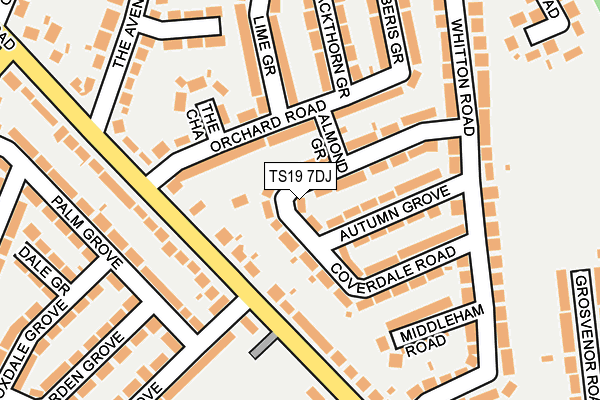 TS19 7DJ map - OS OpenMap – Local (Ordnance Survey)