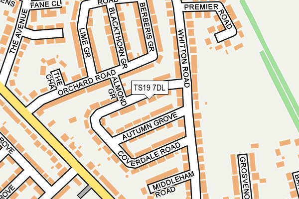 TS19 7DL map - OS OpenMap – Local (Ordnance Survey)