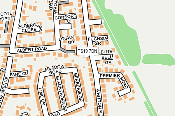 TS19 7DN map - OS OpenMap – Local (Ordnance Survey)