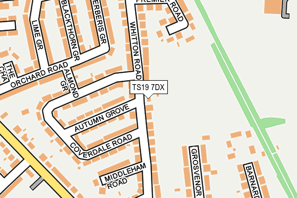 TS19 7DX map - OS OpenMap – Local (Ordnance Survey)