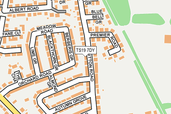 TS19 7DY map - OS OpenMap – Local (Ordnance Survey)