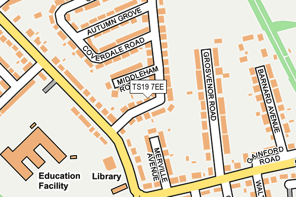 TS19 7EE map - OS OpenMap – Local (Ordnance Survey)