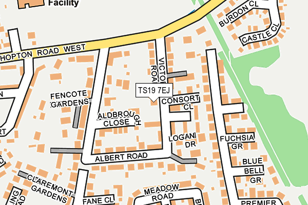 TS19 7EJ map - OS OpenMap – Local (Ordnance Survey)