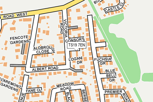 TS19 7EN map - OS OpenMap – Local (Ordnance Survey)