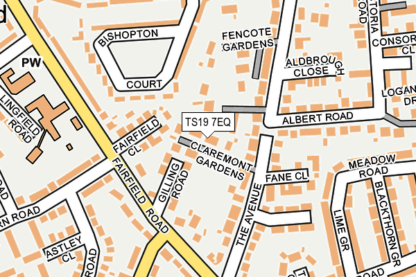 TS19 7EQ map - OS OpenMap – Local (Ordnance Survey)