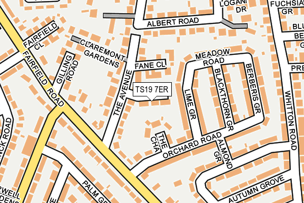 TS19 7ER map - OS OpenMap – Local (Ordnance Survey)