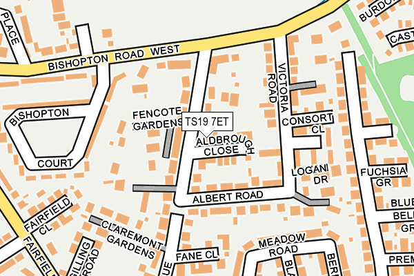 TS19 7ET map - OS OpenMap – Local (Ordnance Survey)