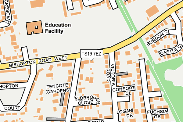 TS19 7EZ map - OS OpenMap – Local (Ordnance Survey)