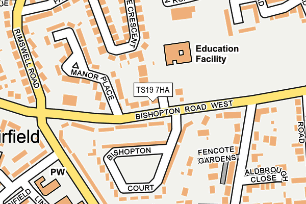 TS19 7HA map - OS OpenMap – Local (Ordnance Survey)