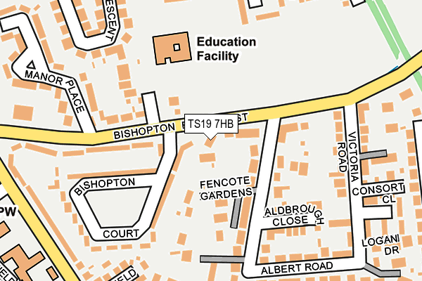 TS19 7HB map - OS OpenMap – Local (Ordnance Survey)