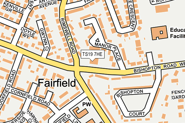 TS19 7HE map - OS OpenMap – Local (Ordnance Survey)