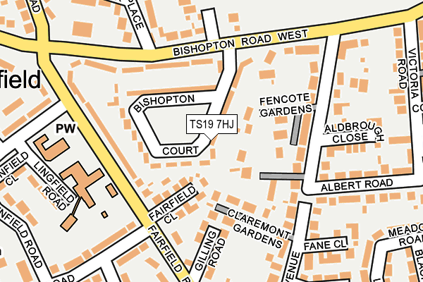TS19 7HJ map - OS OpenMap – Local (Ordnance Survey)