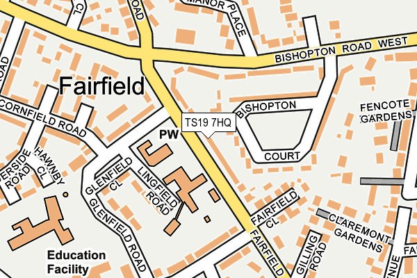 TS19 7HQ map - OS OpenMap – Local (Ordnance Survey)